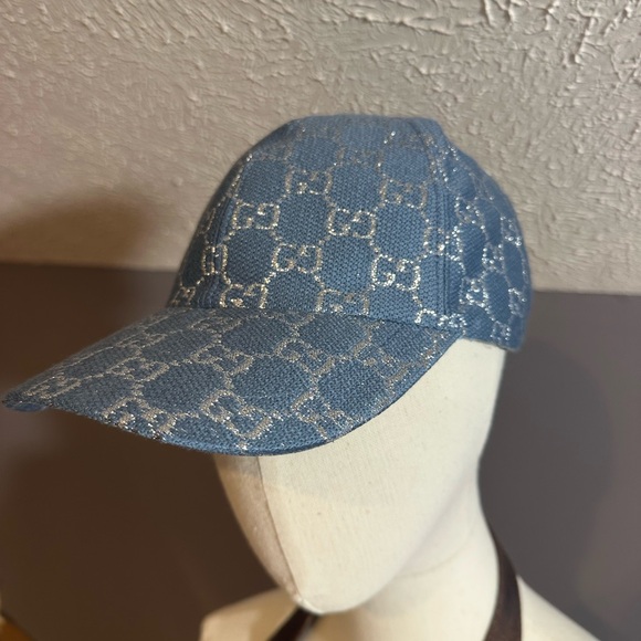 Gucci GG silver sparkly size S 56 cm NWT Authentic - Picture 1 of 13